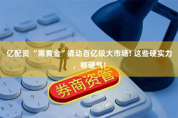亿配资 “黑黄金”撬动百亿级大市场! 这些硬实力,够硬气!